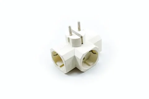 Electrical socket adaptor 3 branch is used to connect devices Stock Photos