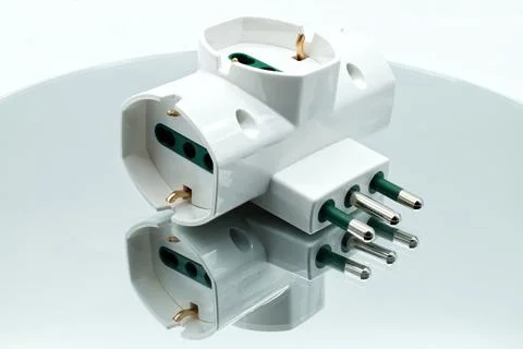 Electrical socket adaptor. Connecting devices to home power 스톡 사진