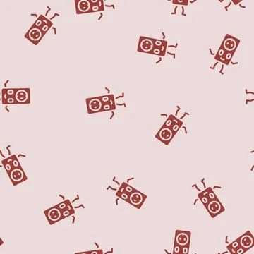 Electrical socket character glyph vector seamless pattern Stock Illustration