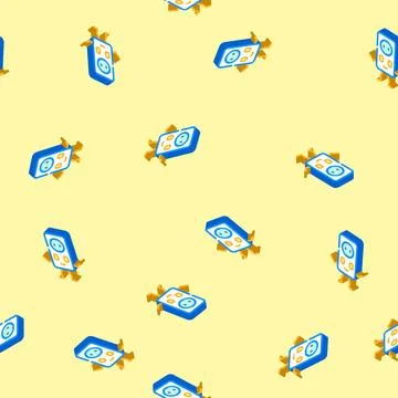 Electrical socket character isometric icon seamless pattern Illustrazione stock