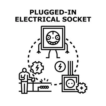 Electrical socket connecting power technology concept Stock Illustration