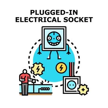 Electrical socket connecting power technology concept Stock Illustration