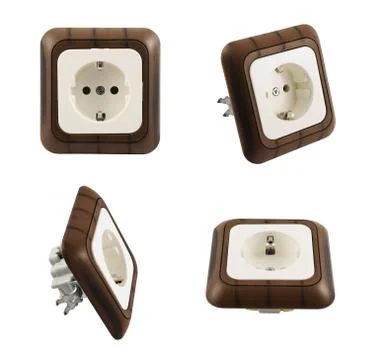Electrical socket isolated Stock Photos
