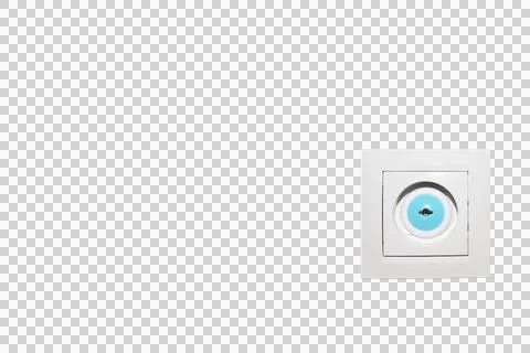 Electrical socket on isolated wall background with plug and child protectio.. Stock Photos