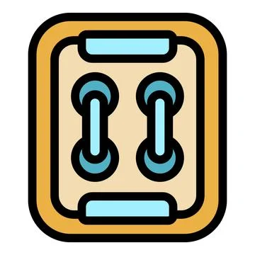 Electrical socket panel showing two outlets with safety covers Stock Illustration