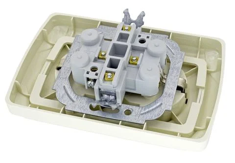 Electrical socket for plugging into the wall Stock Photos