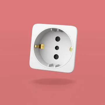 Electrical Socket on Red Background Stock Illustration