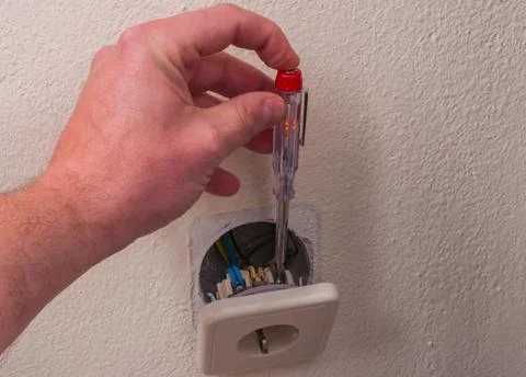 Electrical socket repair Stock Photos