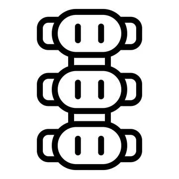 Electrical socket strip connecting three devices providing power supply Stock Illustration