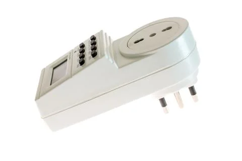 Electrical socket timer Stock Photos