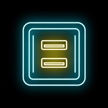 Electrical socket usb port neon light glowing icon Stock Illustration