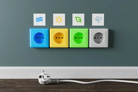 An electrical socket in the wall in the apartment of the house. Stock Photos
