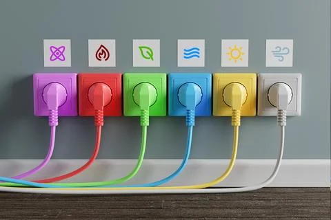 An electrical socket in the wall in the apartment of the house. Stock Photos