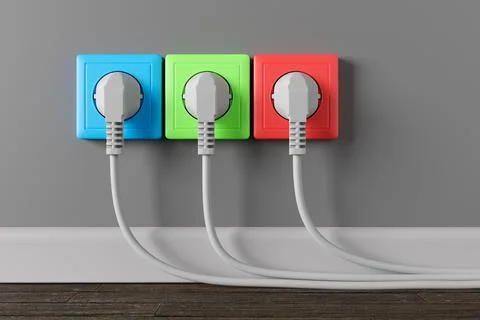 An electrical socket in the wall in the apartment of the house. Foto stock