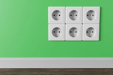 An electrical socket in the wall in the apartment of the house. Foto stock