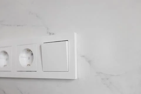 Electrical sockets euro with a switch Stock Photos
