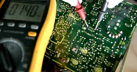 Electrical soldering circuit pcb board solder repair engineering device Stock-Footage 336585383