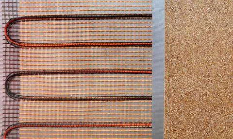 Electrical space heating system. Multi-level installation technology. Stock Photos