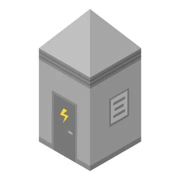 Electrical station box icon, isometric style Stock Illustration