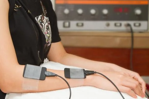 Electrical stimulation forearm ,eletrical stimulator for increase muscle stre Stock Photos