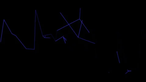 Electrical storm, blue lightning strikes on black background Stock Footage 121242150