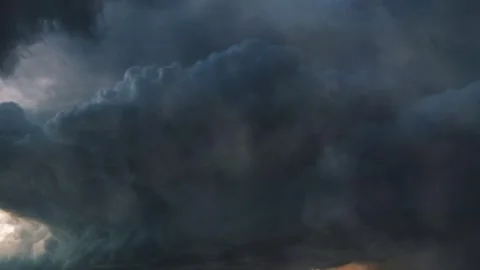 Electrical storm in dark clouds 4K Stock Footage 291013694
