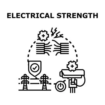 Electrical strength concept with power transmission lines Stock Illustration