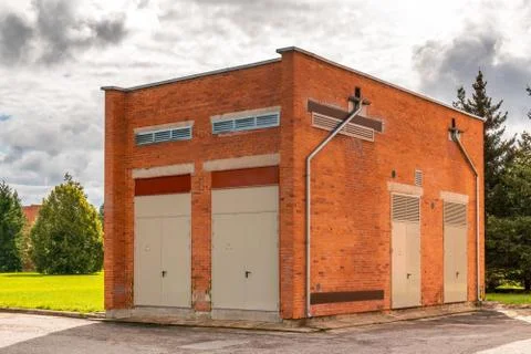 The electrical substation brick building Stock Photos