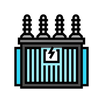 Electrical substation electrical engineer color icon vector illustration Illustrazione stock