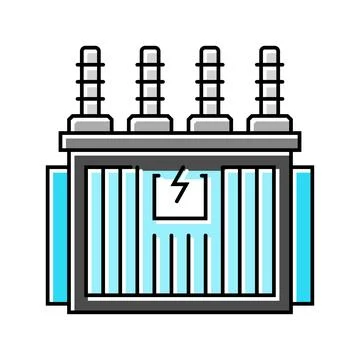 Electrical substation electrical engineer color icon vector illustration Stock Illustration