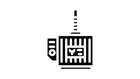 Electrical substation electrical engineer glyph icon animation Stock Footage 326745086
