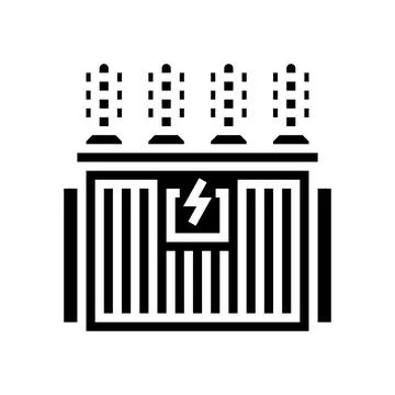 Electrical substation electrical engineer glyph icon vector illustration Illustrazione stock