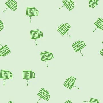 Electrical substation electrical engineer glyph vector seamless pattern Illustrazione stock