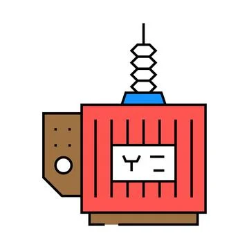 Electrical substation electrical engineer icon color illustration Stock Illustration