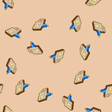 Electrical substation electrical engineer isometric icon seamless pattern Stock Illustration