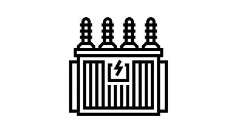 Electrical substation electrical engineer line icon animation Stock Footage 326133349