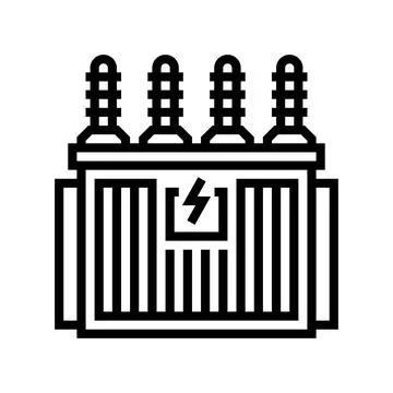 Electrical substation electrical engineer line icon vector illustration Stock Illustration