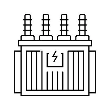 Electrical substation electrical engineer line icon vector illustration Stock Illustration