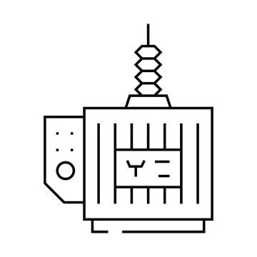 Electrical substation electrical engineer line icon vector illustration Stock Illustration