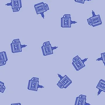 Electrical substation electrical engineer line vector seamless pattern Stock Illustration