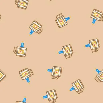 Electrical substation electrical engineer vector seamless pattern Stock Illustration