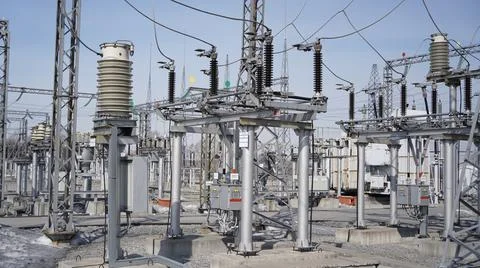 Electrical substation - electrical installation. Stock Photos