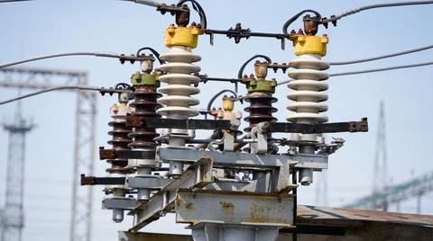 Electrical substation - electrical installation. Stock Photos