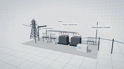 Electrical substation high voltage switchyard Stock Footage 339590377