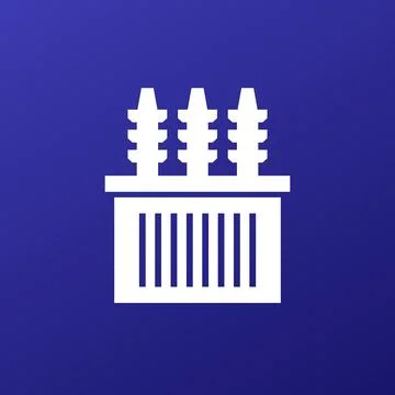 Electrical substation icon, vector pictogram Illustrazione stock