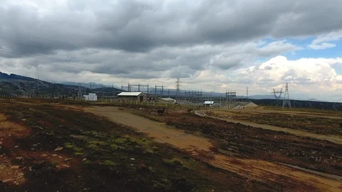 Electrical Substation La Cumbre Stock Footage 95550033