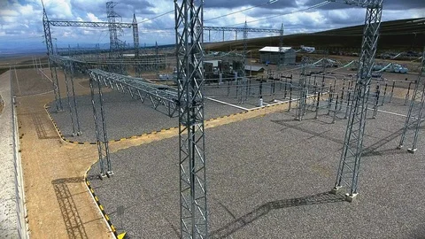 Electrical Substation La Cumbre Stock Footage 95550271