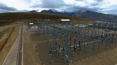 Electrical Substation La Cumbre Stock Footage 95555146