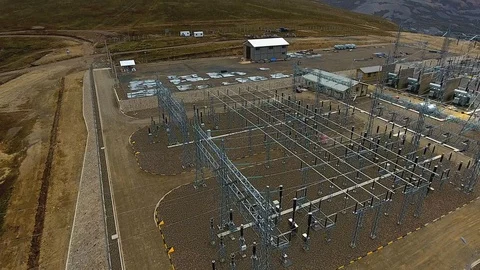 Electrical Substation La Cumbre Stock Footage 95555424
