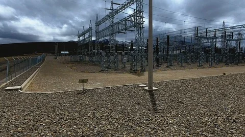 Electrical Substation La Cumbre Stock Footage 95555701